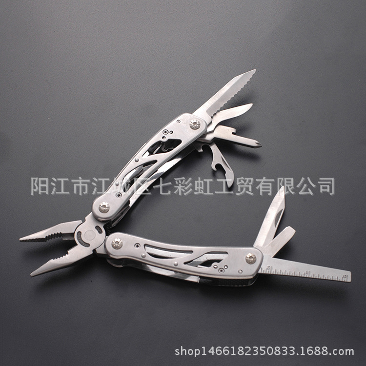 Multi-functional pliers, stainless steel hollowed-out tool pliers, multi-functional pliers, portable stainless steel folding Specification drawing