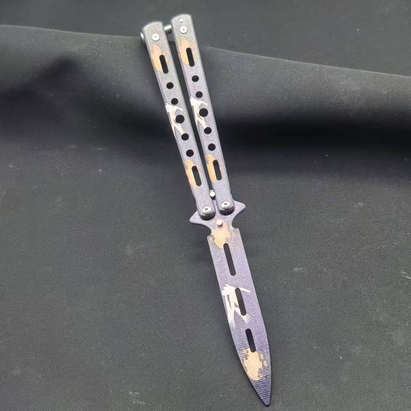 Butterfly knife, stainless steel uncut butterfly knife, folding knife, CSGO game swinging knife, in stock supply undefined