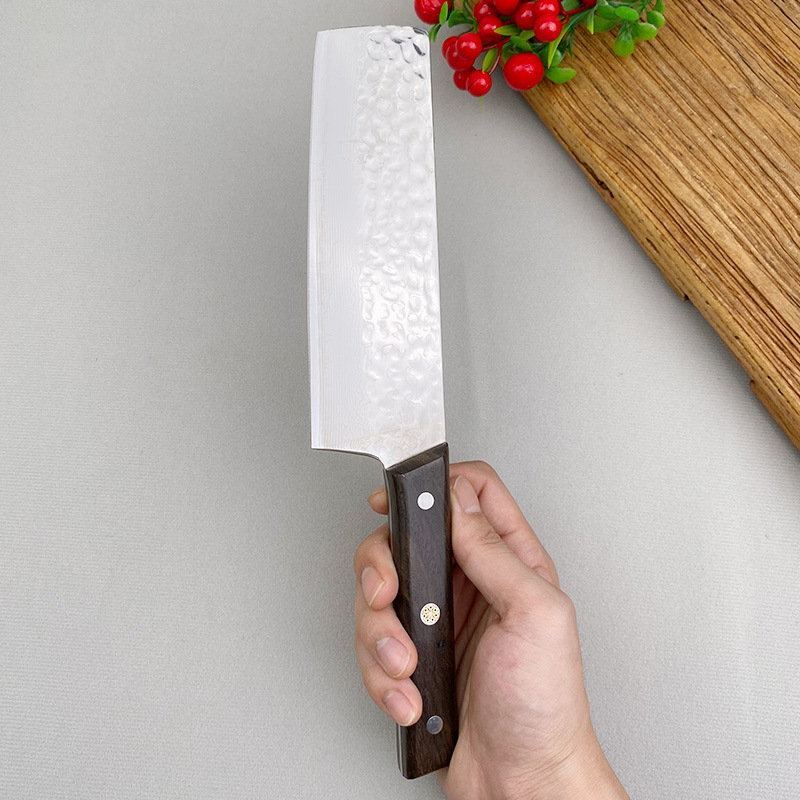 Damascus steel small vegetable cutter, kitchen household stainless steel Chinese kitchen knife, multi-purpose blade, sharp household kitchen knife details Picture