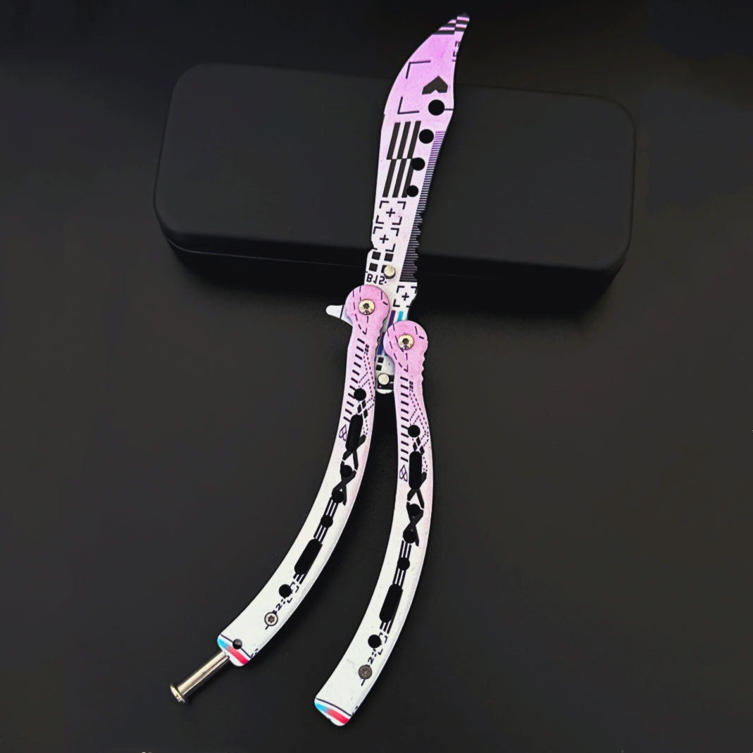 Wholesale of uncut butterfly knife, cold edge stainless steel swing training folding knife, outdoor multi-functional practice tools undefined