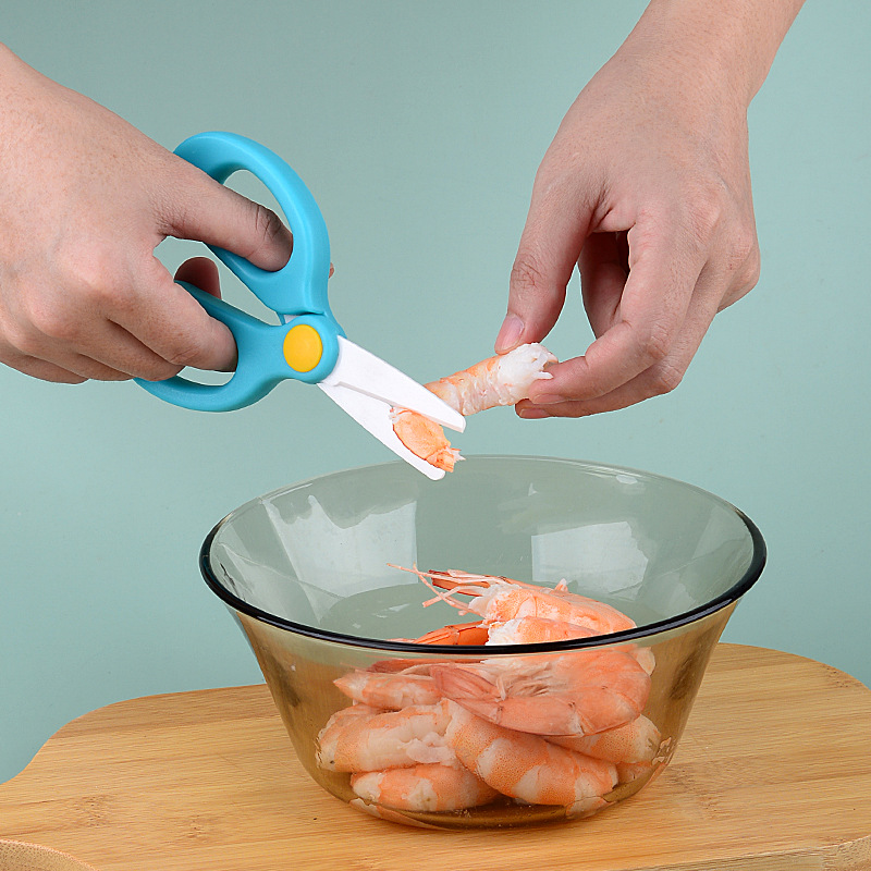 Factory wholesale cooked food scissors, takeout ceramic baby food storage scissors, baby food scissors, portable storage box scissors details Picture