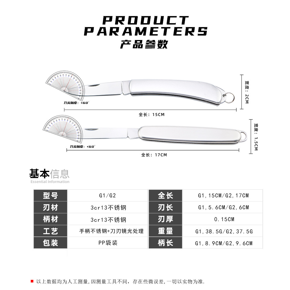Folding small fruit knife, sharp for household use, suitable for cutting fruits and peeling, portable and easy to open packages, stainless steel multi-functional knife Application Scenario