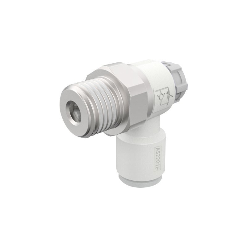 SMC type push-lock PTL locking throttle valve AS1201FAS2201FAS3201F series locking speed control valve Specification drawing