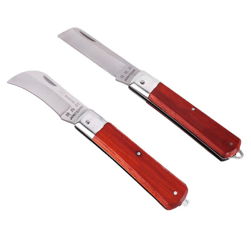 Wooden-handled electrician knife, cable knife, multi-purpose maintenance knife, special steel, sharp and durable, peeling and cutting knife, peeling knife Item Picture
