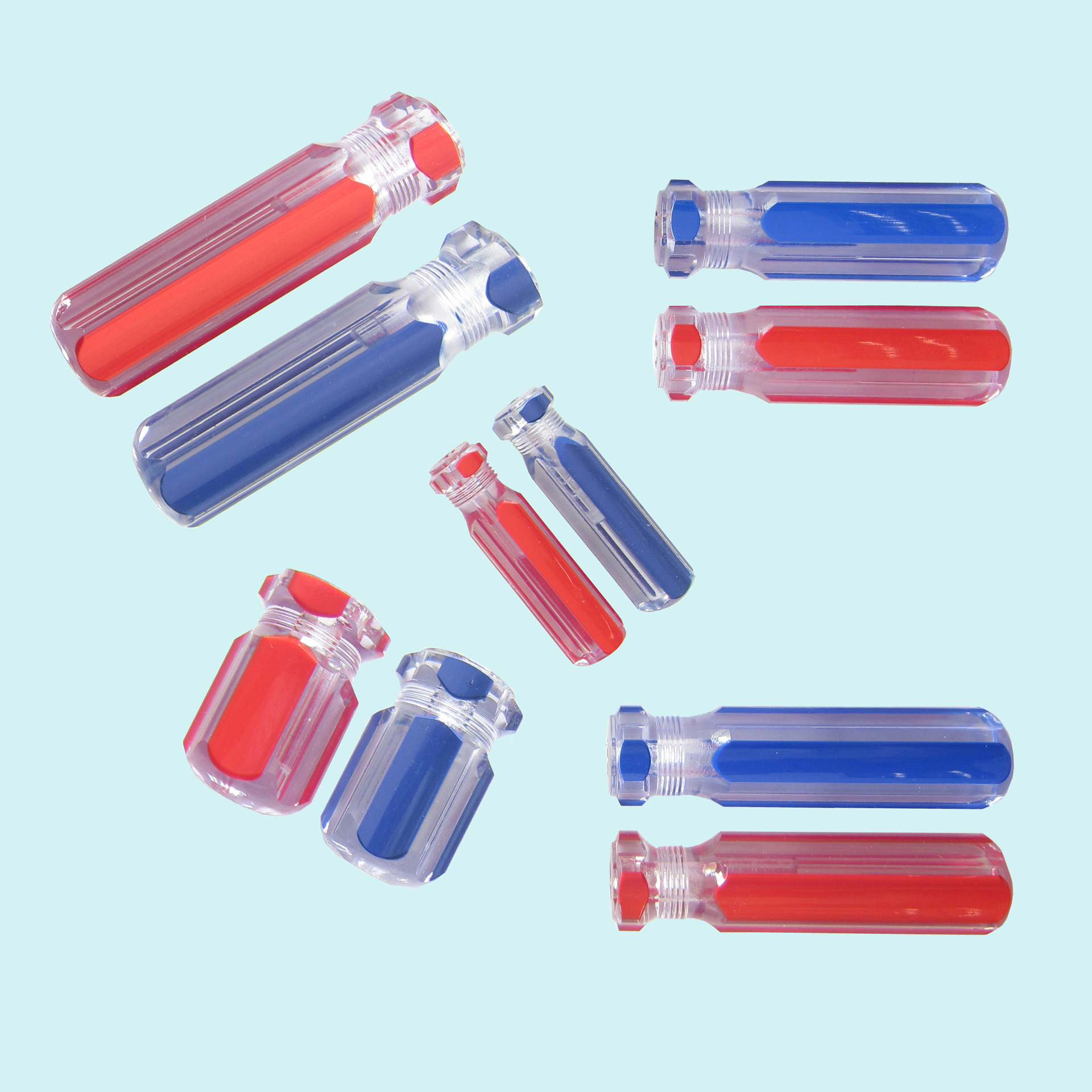Plastic high-transparency screwdriver handle, brand-new PVC screwdriver handle, 24*88*6 full figure