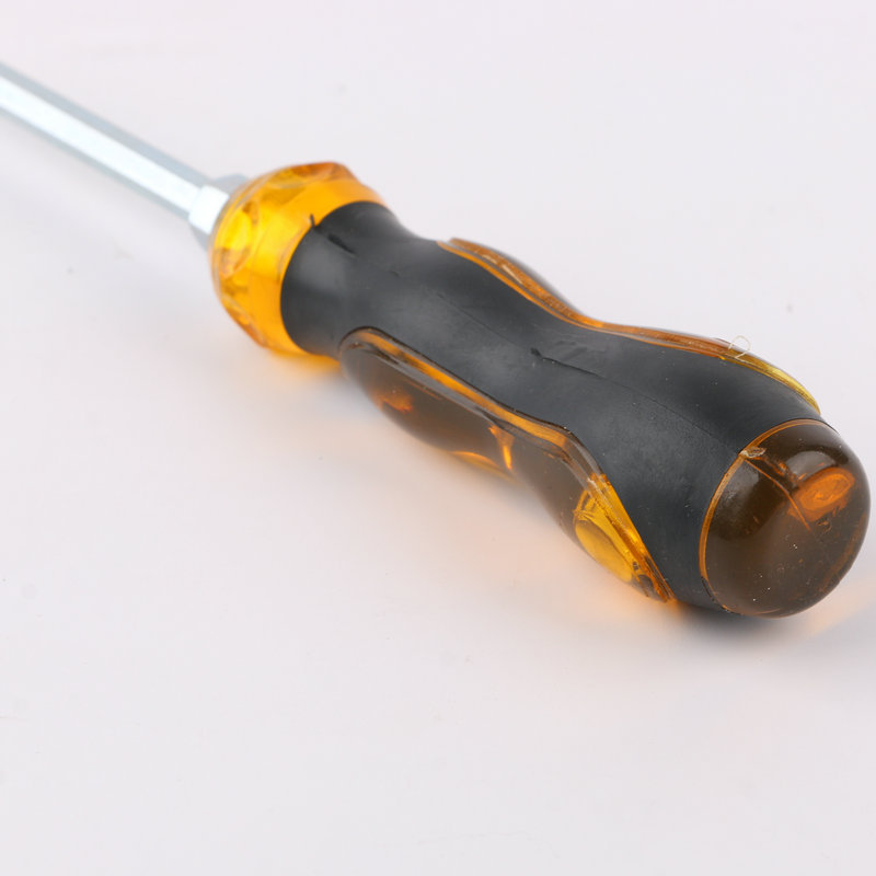 4-inch transparent three-purpose plum blossom flat-head manual screwdriver for sale in stock from the manufacturer. Flat-head screwdriver Specification drawing