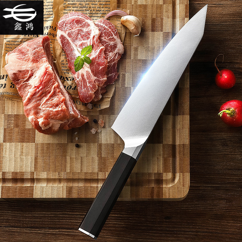 German imported stainless steel knives, Western-style chef knives, kitchen knives, slicing knives, meat knives, ebony handles, cutting knives full figure
