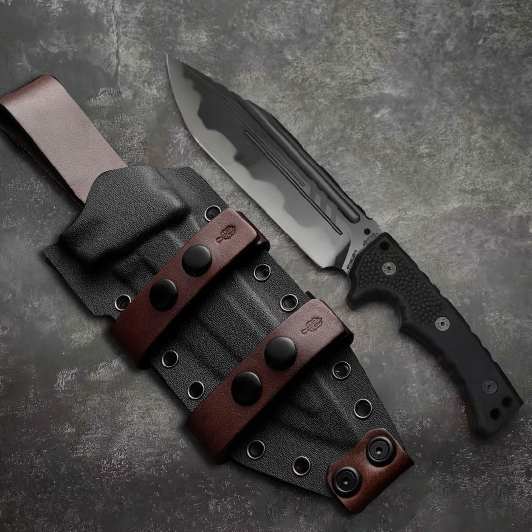 Miller Brothers Outdoor Straight knife, high-hardness one-piece camping survival knife, sharp stainless steel portable self-defense tactical knife Specification drawing