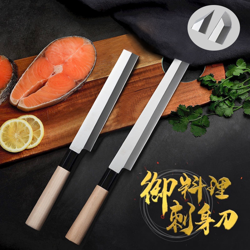 Factory wholesale fish head knives, Japanese cooking knives, stainless steel sashimi knives, raw fish knives, fish-killing bone-removing knives, chef knives full figure