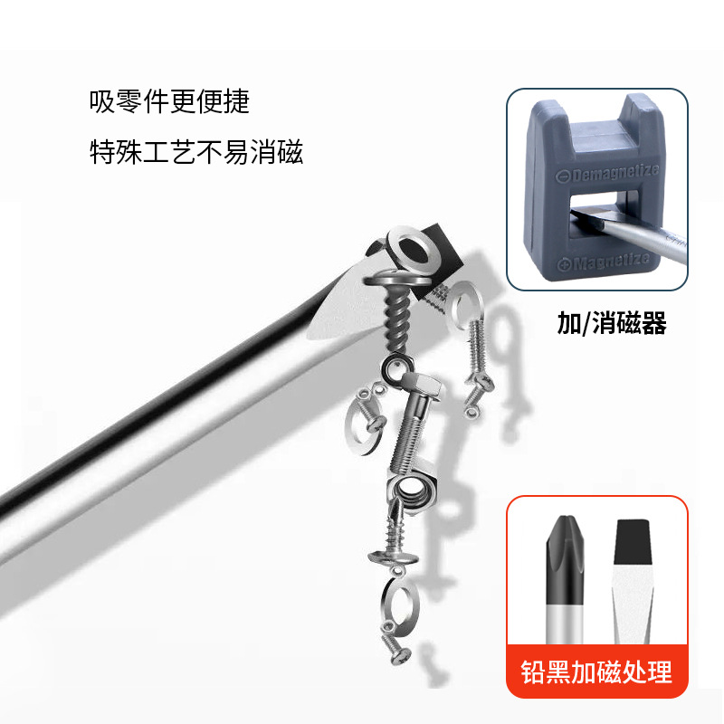 One-piece consignment cross-head screwdriver set, hardware repair tools, anti-slip handle, flat-head screwdriver Application Scenario