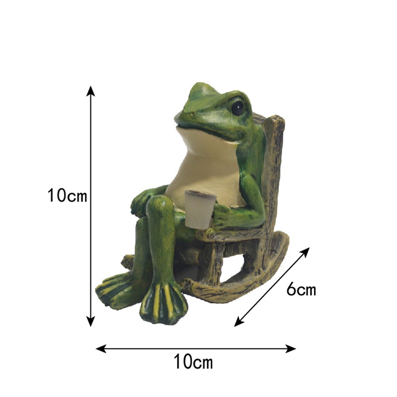 Outdoor courtyard, balcony, garden decoration, window sill ornaments, yard arrangement, waterproof creative solar frog night light Specification drawing