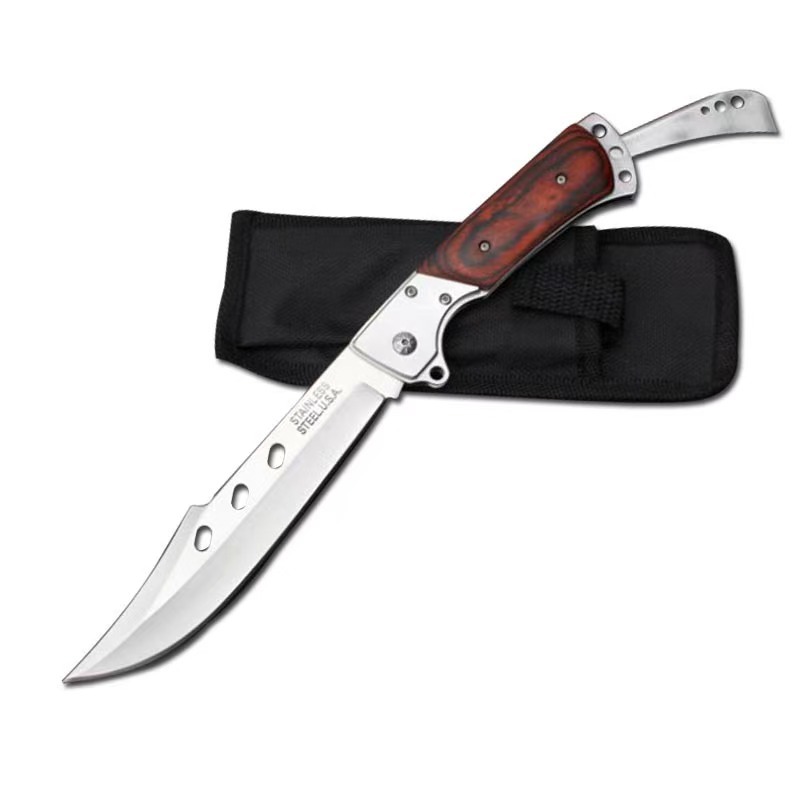 Factory direct sales of outdoor multi-functional folding knives. Portable and easy to carry around. This small knife for survival and camping in the wild can be folded Specification drawing
