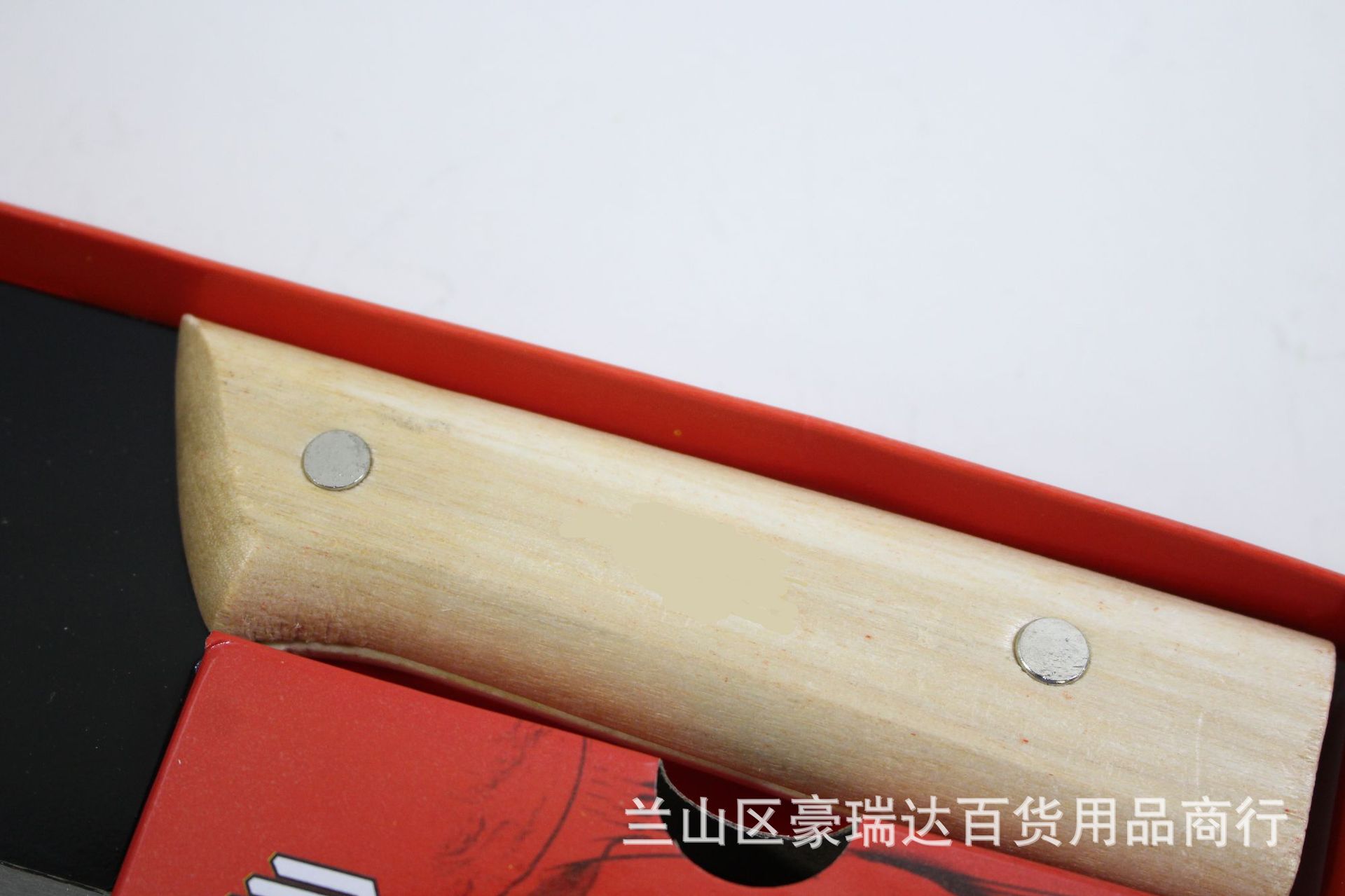 Sangdao King box set kitchen knives, Sangdao wooden-handled knives, general merchandise color box gifts, street stall wholesale supply, household kitchen knives Specification drawing