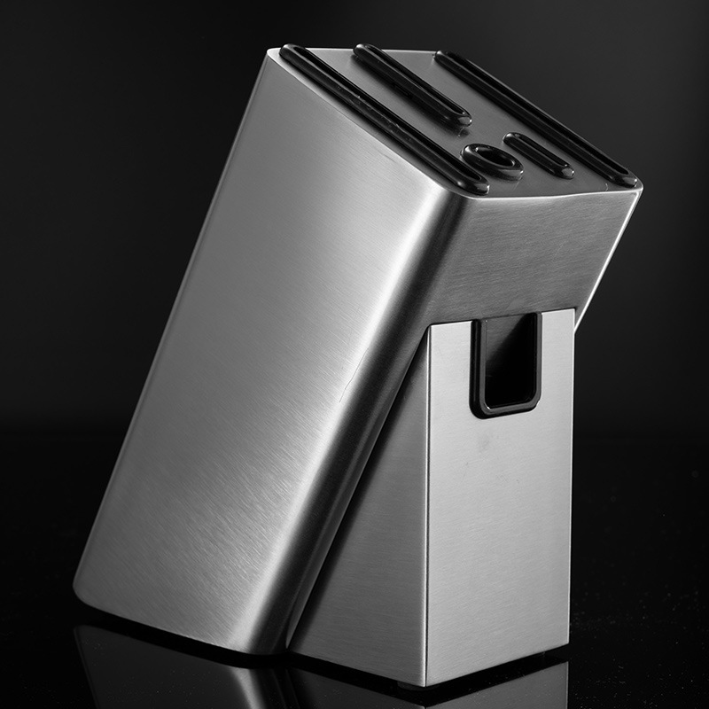 Wholesale of household metal stainless steel knife racks and holders, kitchen stainless steel kitchen knives, and multi-functional storage racks details Picture