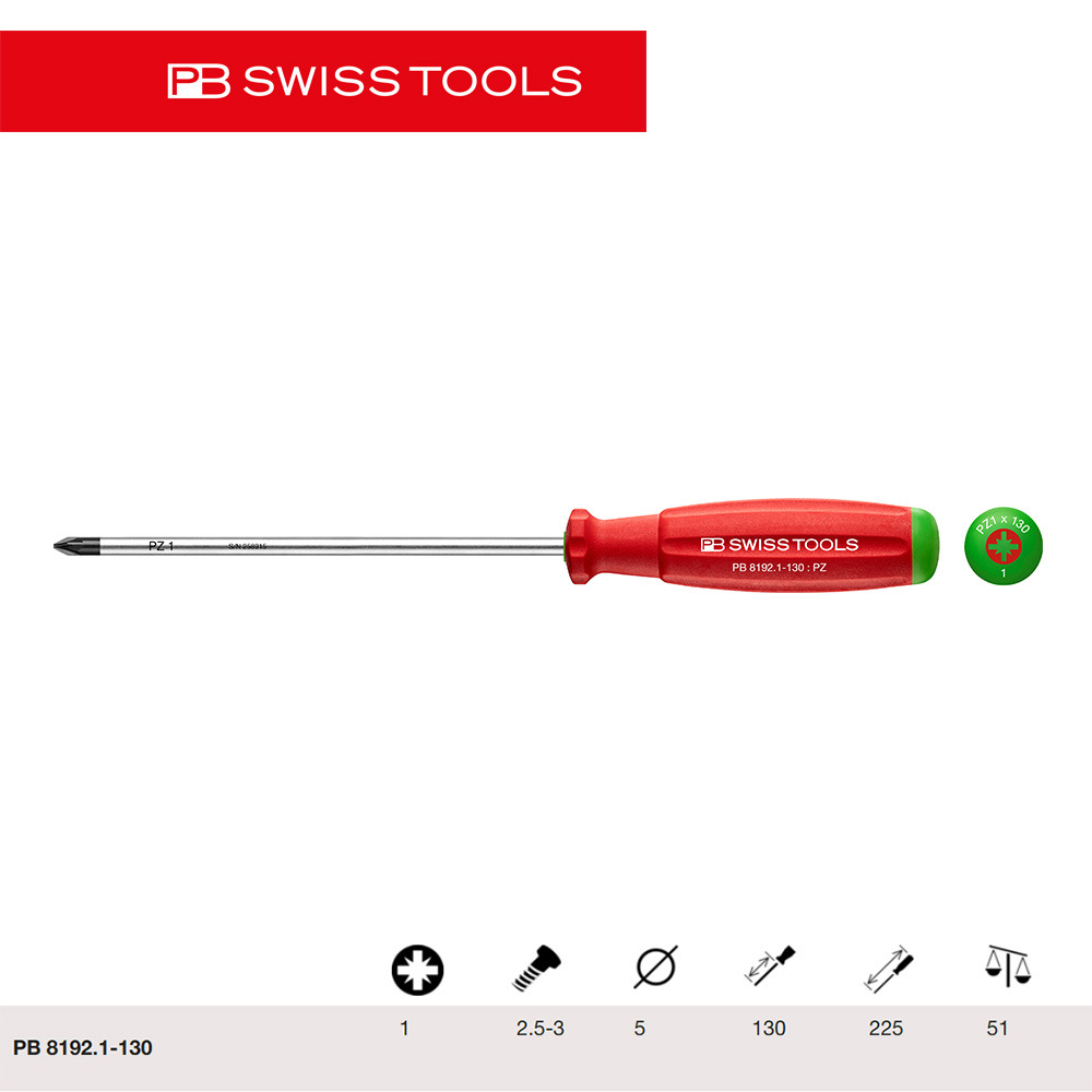 Swiss PB imported cross-shaped screwdriver 8190/2.S/3, a two-component powerful screwdriver specially designed for technological assembly undefined
