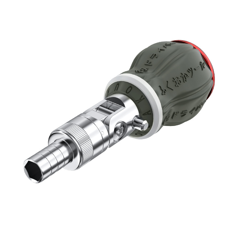 Fukuoka ratchet screwdriver, multi-functional mini screwdriver, cross hex socket, multi-purpose short-handle labor-saving screwdriver, eight-pole Item Picture
