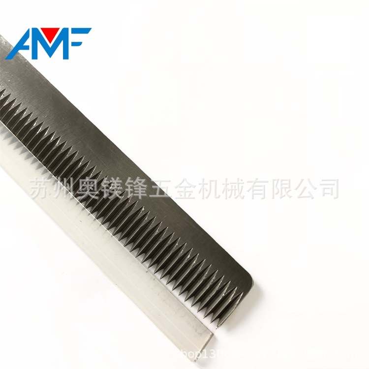 Special toothed blades for packaging machinery, cutting toothed blades, rack blades, and tape cutting toothed blades are in stock and available for wire drawing Item Picture