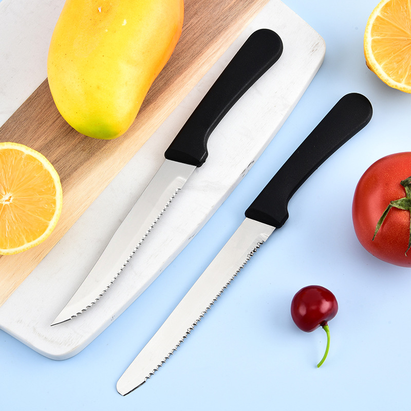 Cross-border stainless steel steak knife, Western dining knife, Western tableware, Western steak knife, serrated knife, kitchen and hotel utensils full figure