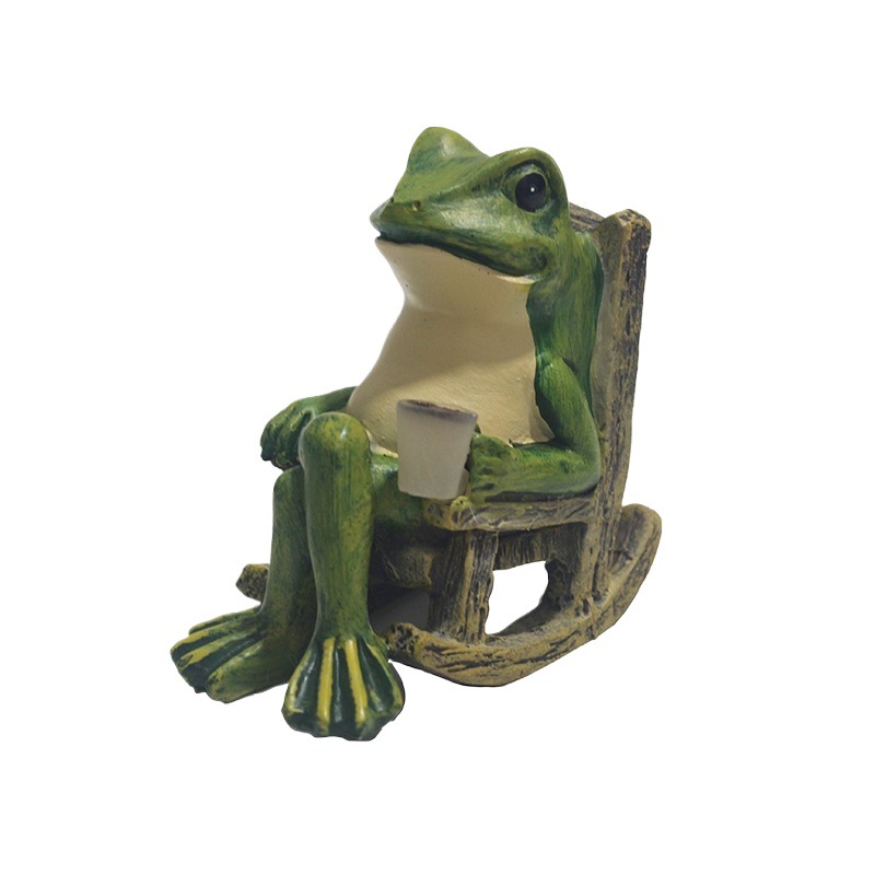 Outdoor courtyard, balcony, garden decoration, window sill ornaments, yard arrangement, waterproof creative solar frog night light Item Picture