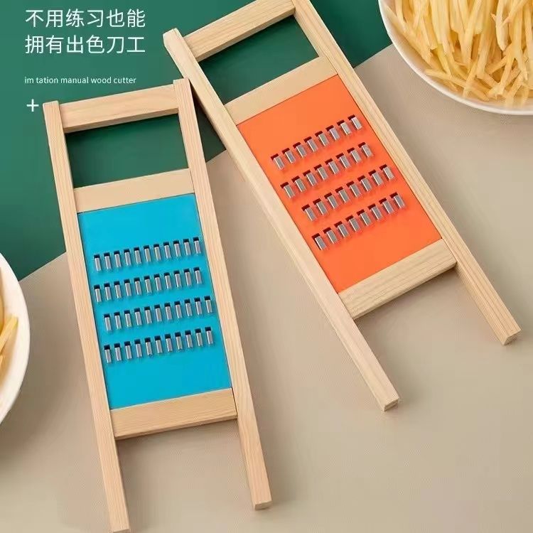 Potato shred grater, grater, grater, potato shred grater, household shred grater, cucumber shred grater, wooden cutting board details Picture