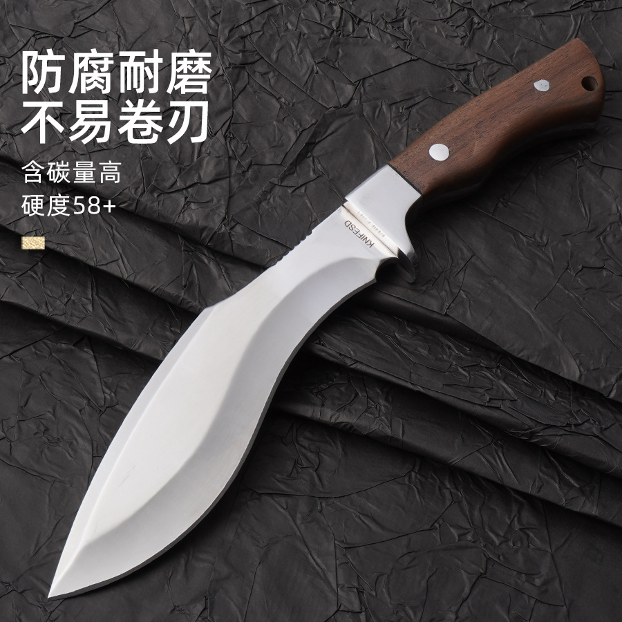 Yangjiang manufacturer's in-stock one-piece snow leopard curved knife for outdoor use, seeking a sharp and portable small knife. It's a bestseller on e-commerce platforms Specification drawing