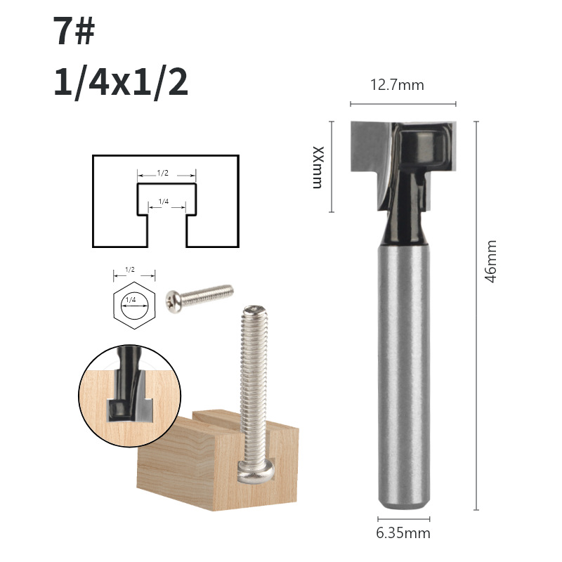 Keyhole knife, black keyhole knife, three-piece set, single and double edge T-shaped slot knife, photo frame hanging hole tool, woodworking milling cutter undefined