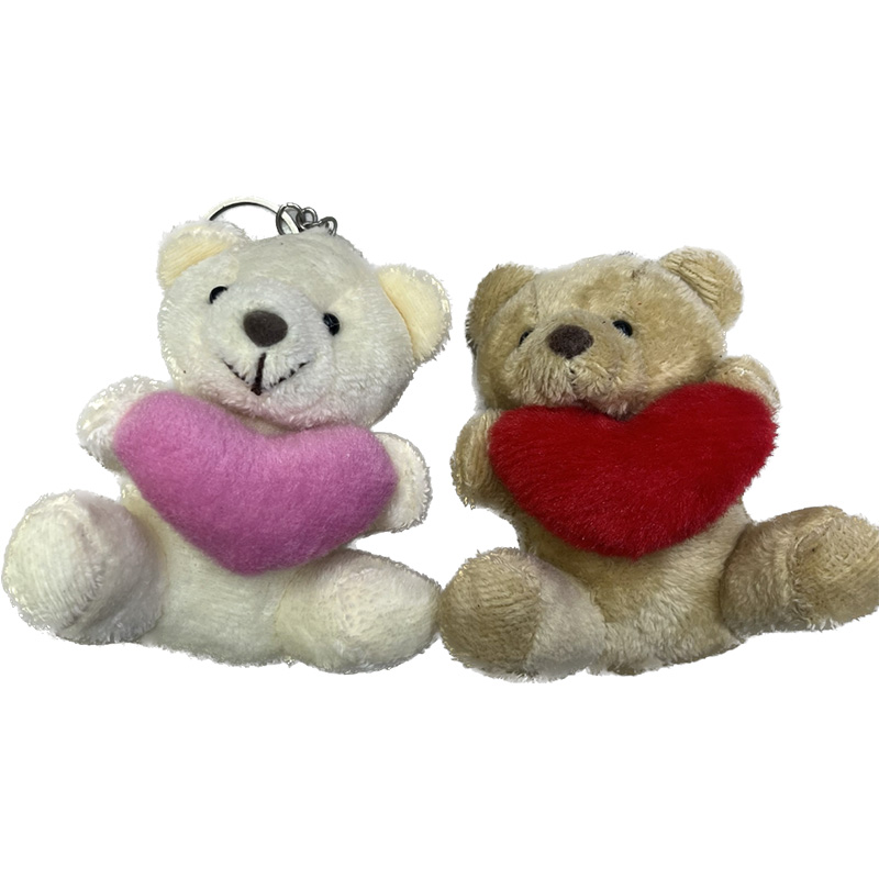Plush toy pendants, keychains, puppet pendants, creative and cute decorative gifts, heart-shaped bear puppet pendants, claw machines, children's birthday gifts, plush toys, direct sales from the manufacturer Item Picture