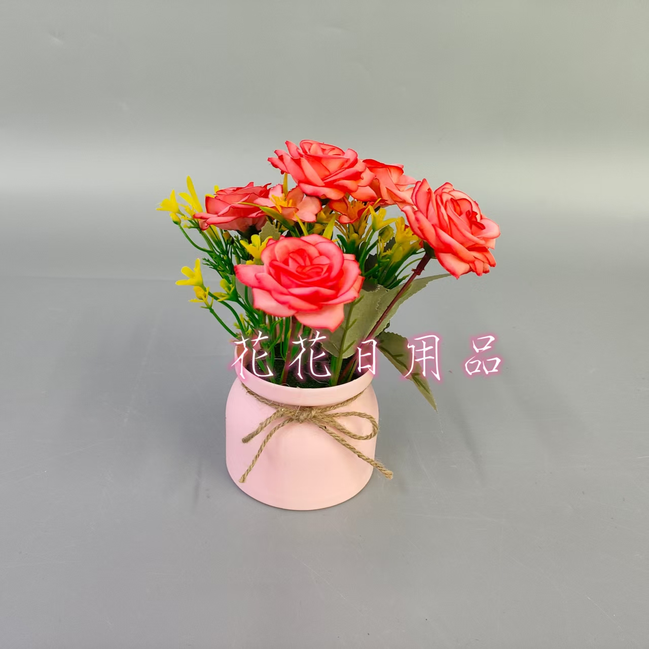 Artificial flowers, fake flowers, bonsai, plastic POTS, corner rose decorative ornaments Item Picture