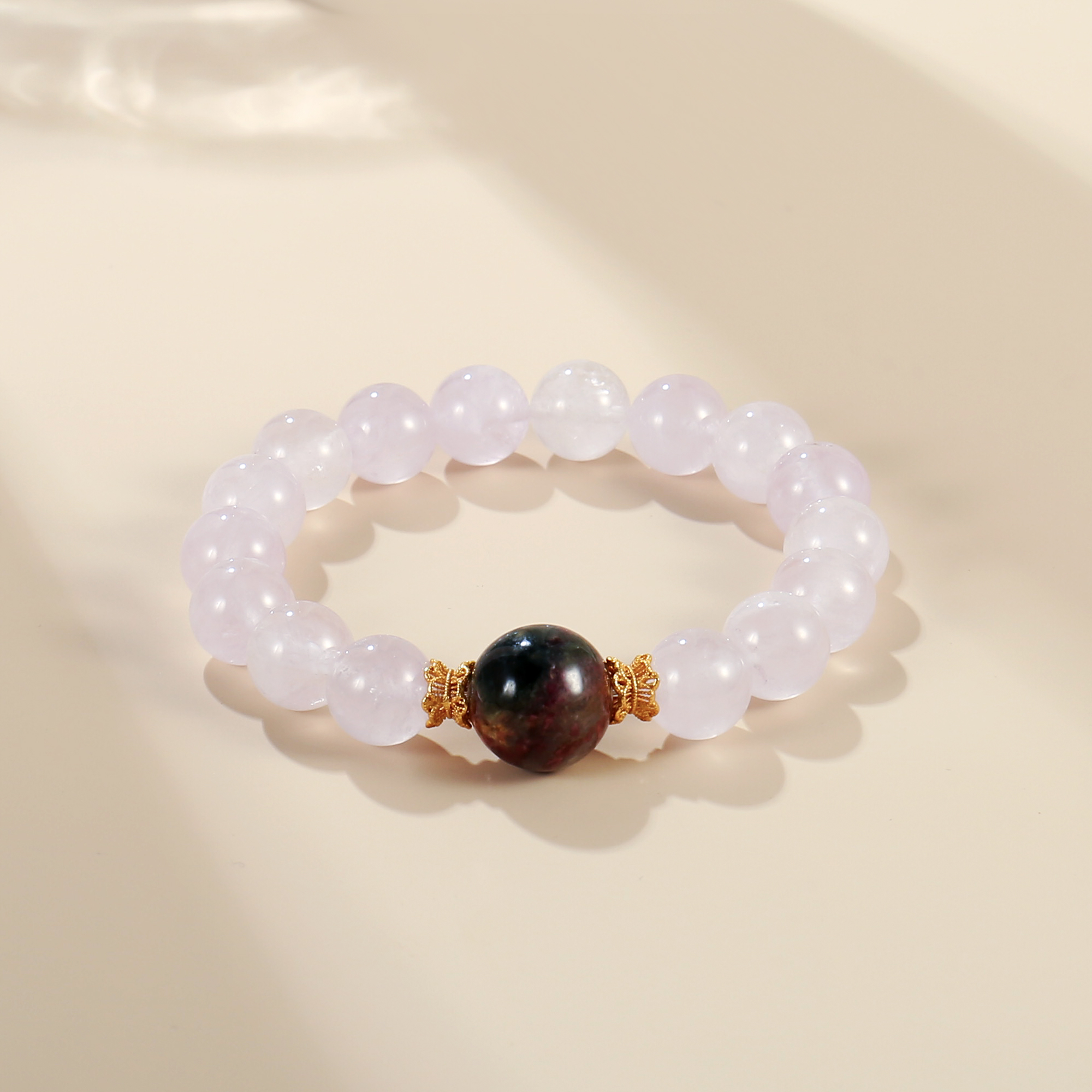 天然紫锂辉黑发晶原创设计手链时尚气质手串高级感手串爆款批发