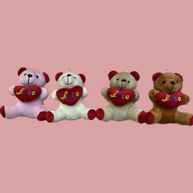 国潮毛绒挂件爱心love抱心小熊钥匙扣布偶挂件创意生日礼物送礼儿童挂件包包挂件工厂直销