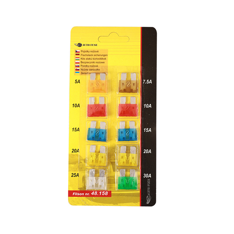 Weihaisheng Foreign Trade Cross-border Exclusive aluminum mid-plug automotive fuses 4S store, high-quality automotive fuses, medium-sized aluminum inverter plug-in fuse pieces Item Picture