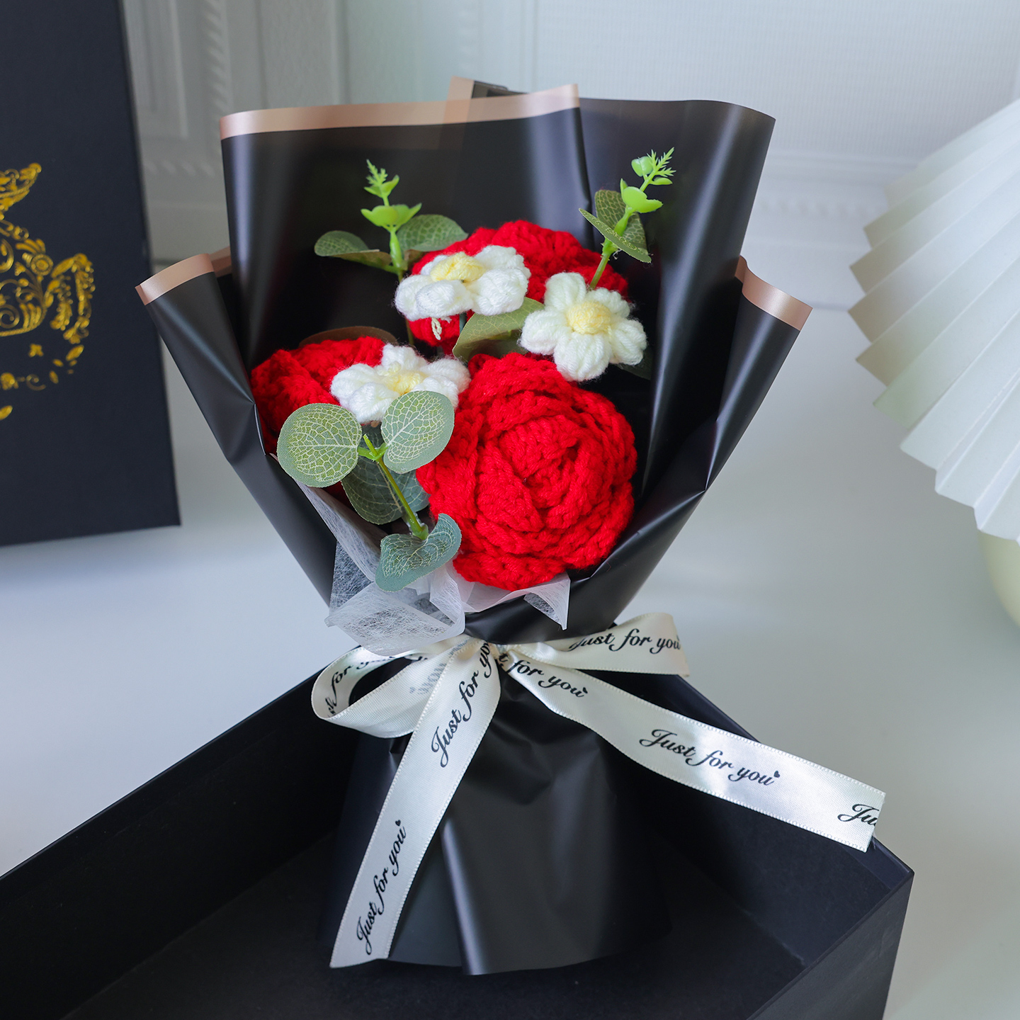 给老师的教师节礼物/钩织/毛线面料/手工制作材料包/毛线花细节图