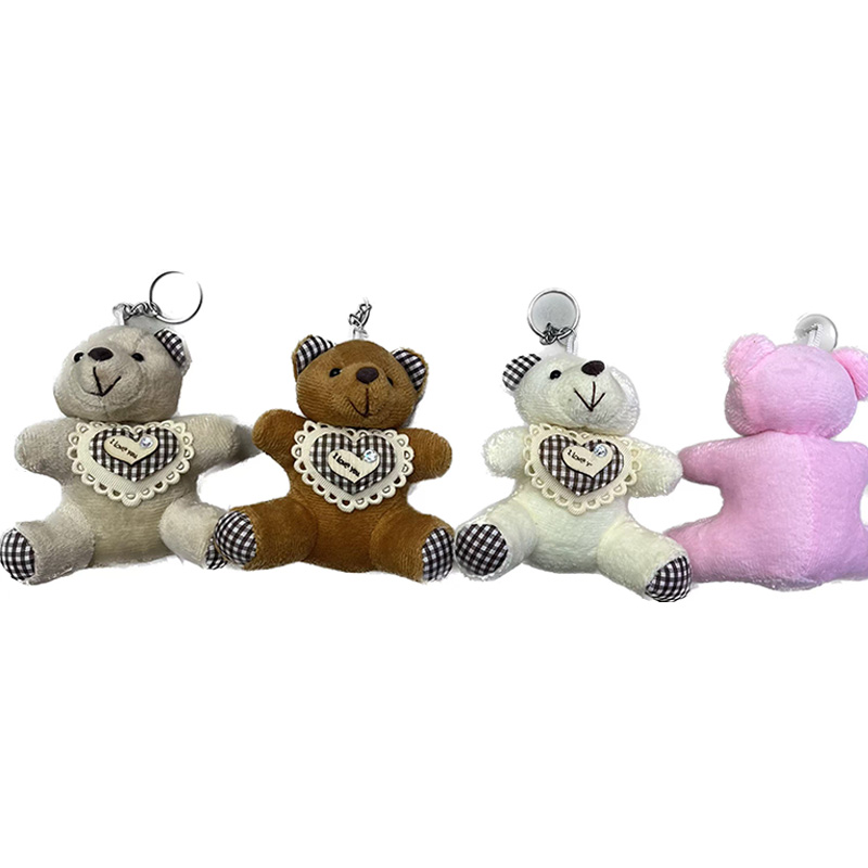 Plush toys, Hong Kong bear, checkered bear, heart-shaped bear, creative dolls, cartoon accessories, plush figurines, keychains, cloth dolls, cute decorations, gifts, claw machine factory direct sales Item Picture