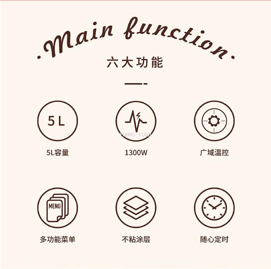 批发包邮！EHA-5736E 膳魔师空气炸锅5L 智能小家电手办百货电器详情4