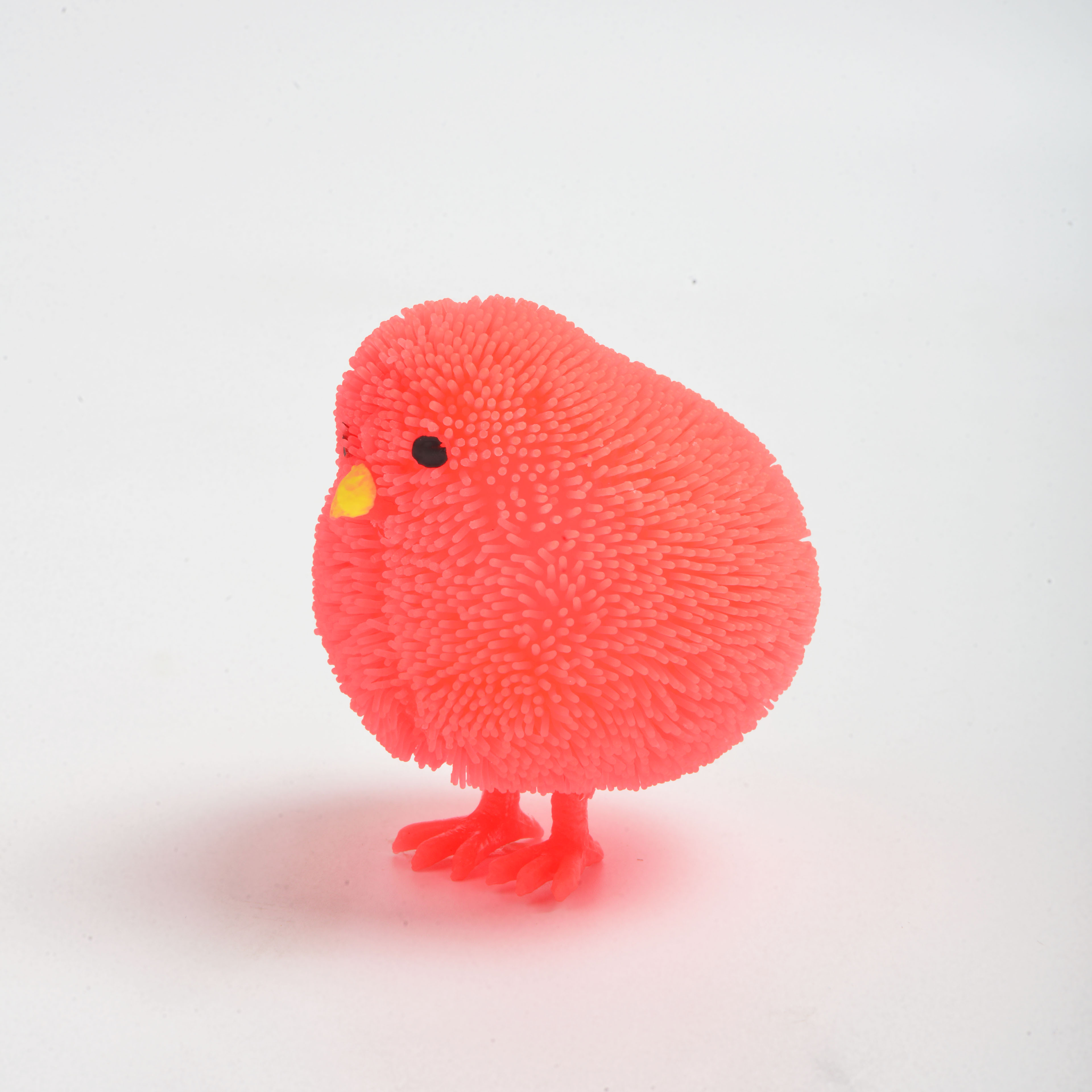 厂家直销复活节闪光小鸡解压毛毛球带灯细毛闪光玩具解压玩具解压不变形厂家直销塑胶玩具软胶玩具发光玩具减压捏捏乐