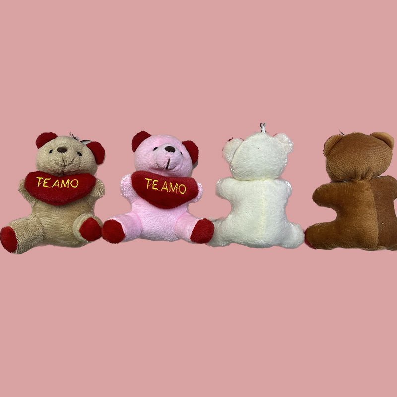 国潮毛绒挂件爱心teamo抱心小熊钥匙扣布偶挂件创意生日礼物送礼儿童挂件包包挂件工厂直销