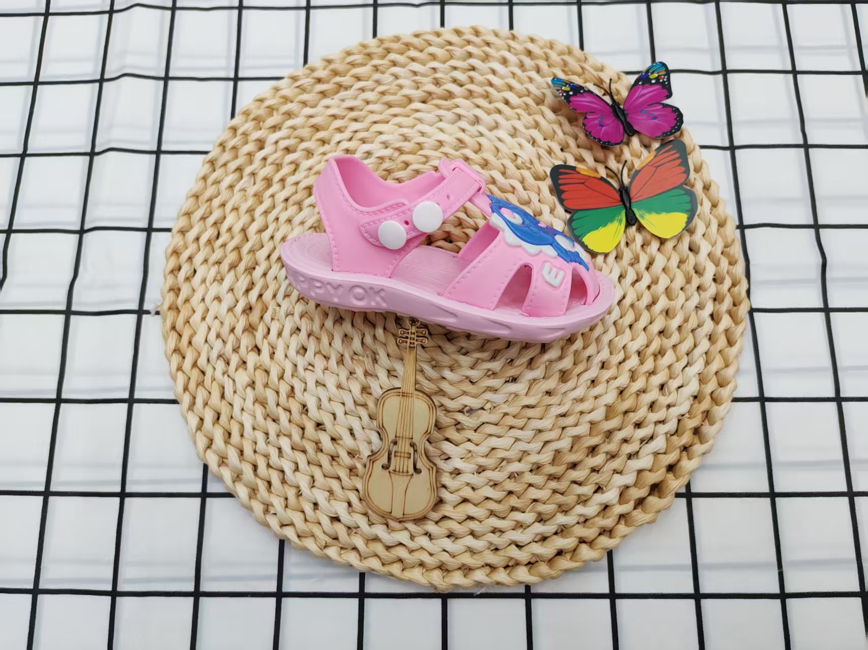 New children's cartoon flip-flops for summer 2025 Specification drawing