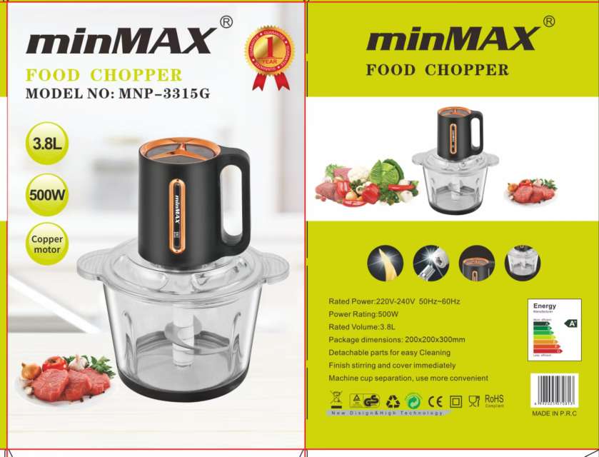 minMAX多功能家用绞肉机水果蔬菜厨房小帮手3315G3.8L