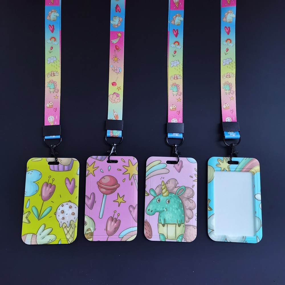 Rainbow Candy bus card protective case, student meal card, campus access control certificate, door card case, key chain Application Scenario