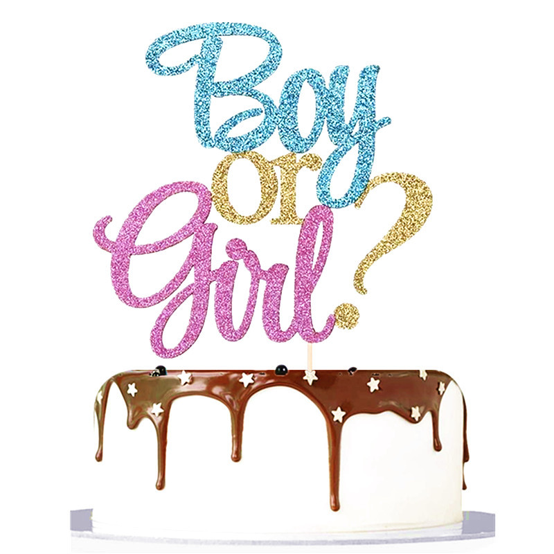 Cross-border exclusive cake insert, gender party theme cake decoration, boy or girl cake insert