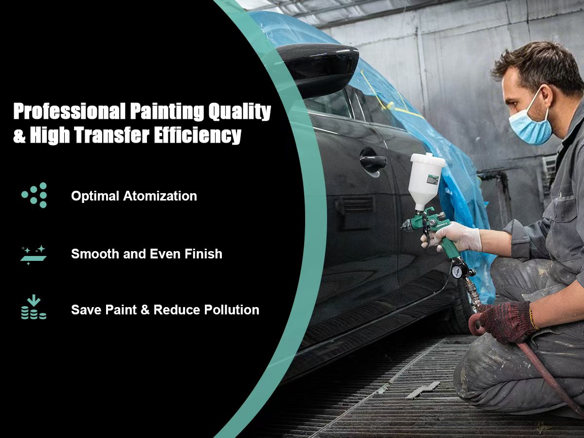 DOTOOL-HVLP spray gun, high-efficiency spraying, low atomization, professional-grade precise spraying, multi-caliber set Application Scenario