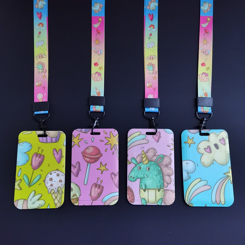 Rainbow Candy bus card protective case, student meal card, campus access control certificate, door card case, key chain Specification image