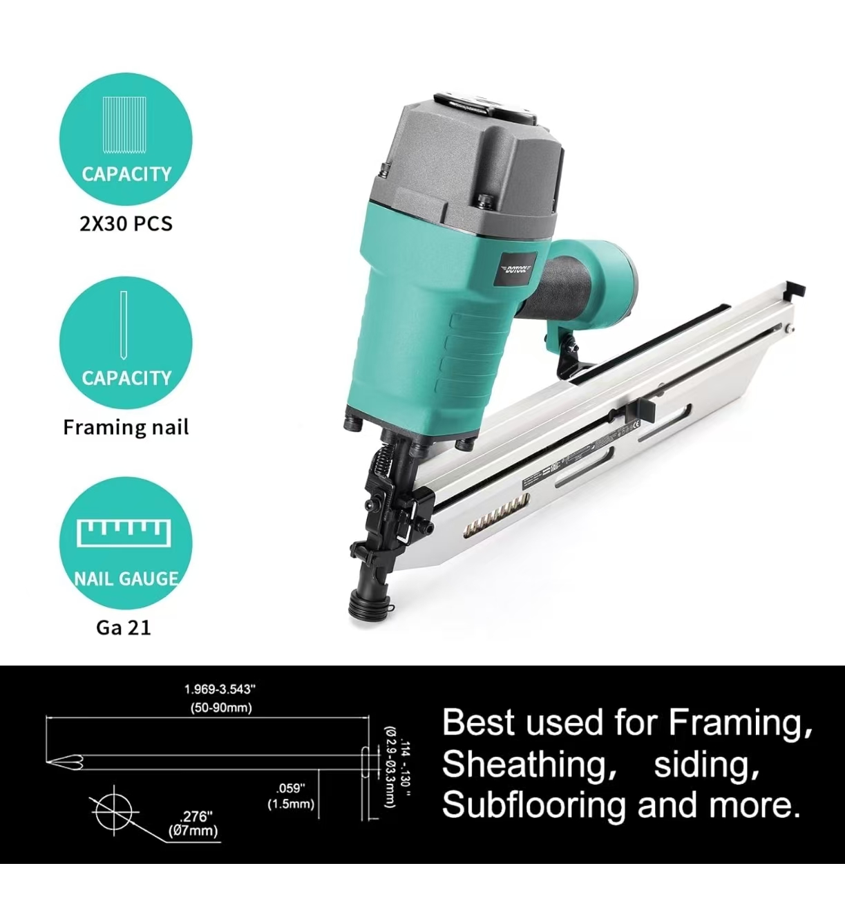 DOTOOL RHF9021C HeavyDuty FramingNailer AirNailGun Item Picture