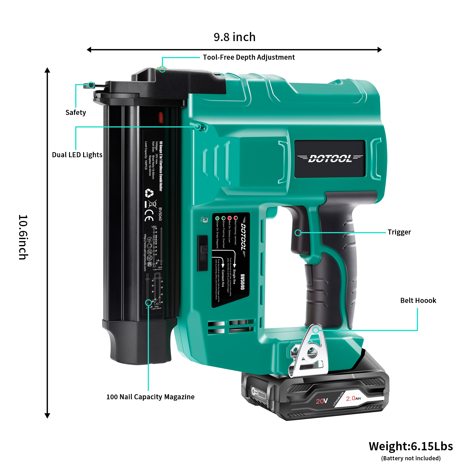 Factory direct sales of wireless household lithium battery dual-purpose nail guns, code nail guns, and straight nail guns details Picture
