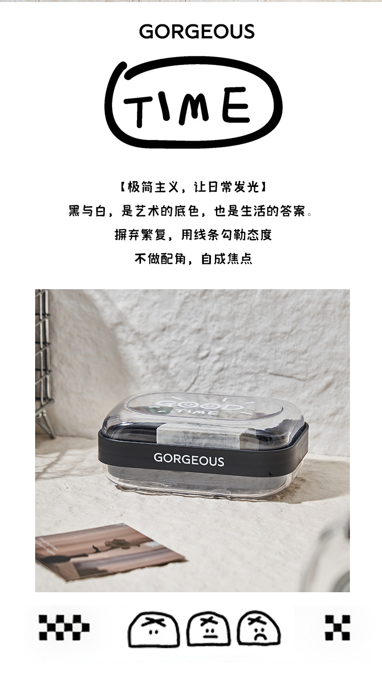 M80-6905 Soap box, a waterproof soap box with a lid for student dormitory bathrooms, a must-have draining soap box for business trips detail image 4