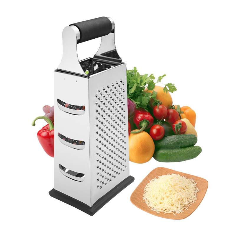 Stainless steel four-sided melon grater, kitchen household grater and peeler, multi-purpose cheese grater, grater and small tool details Picture