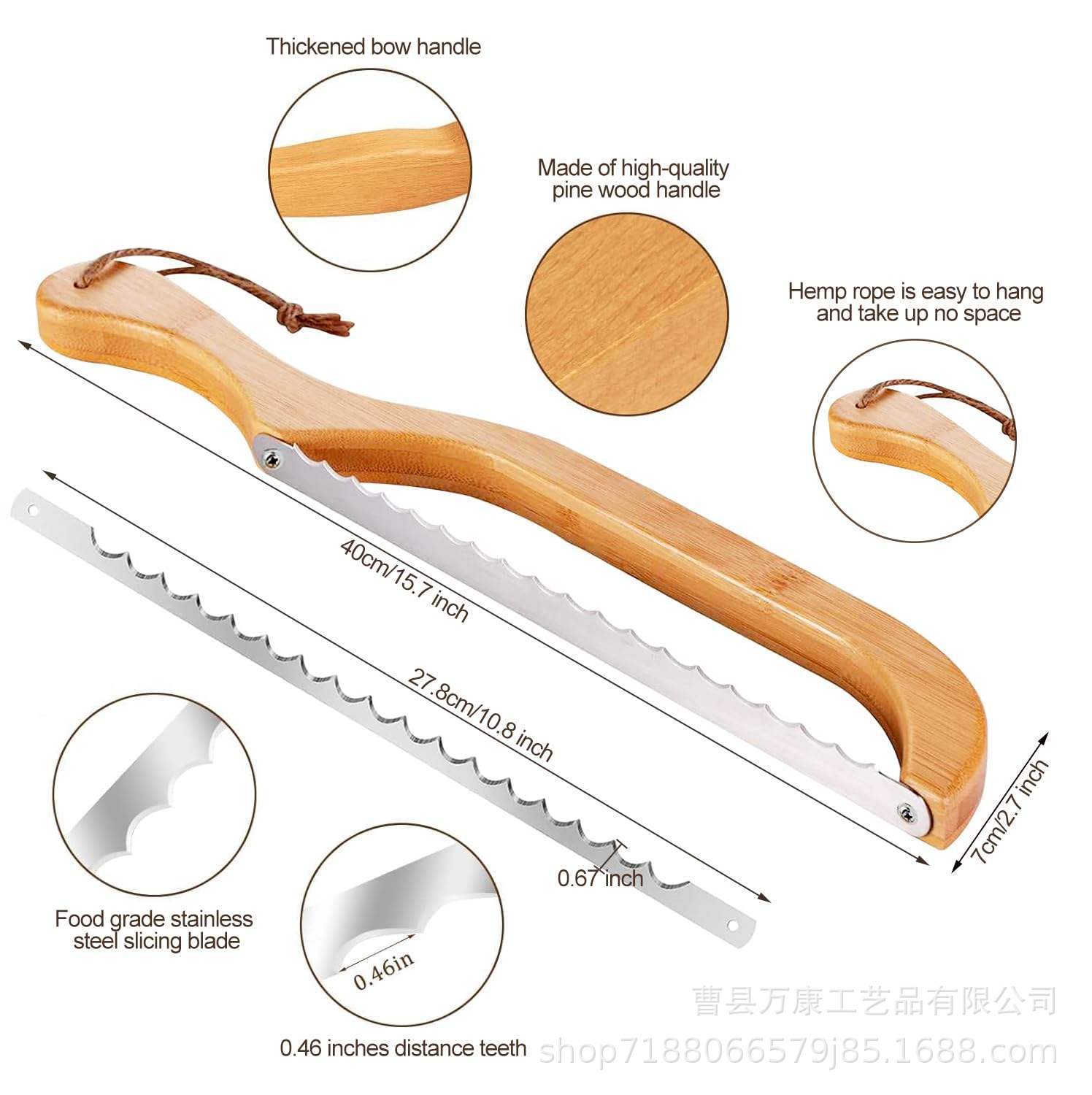 In-stock wooden bread saw, cross-border simple baking bread cutting saw, kitchen tools, wooden bread slicing saw Application Scenario