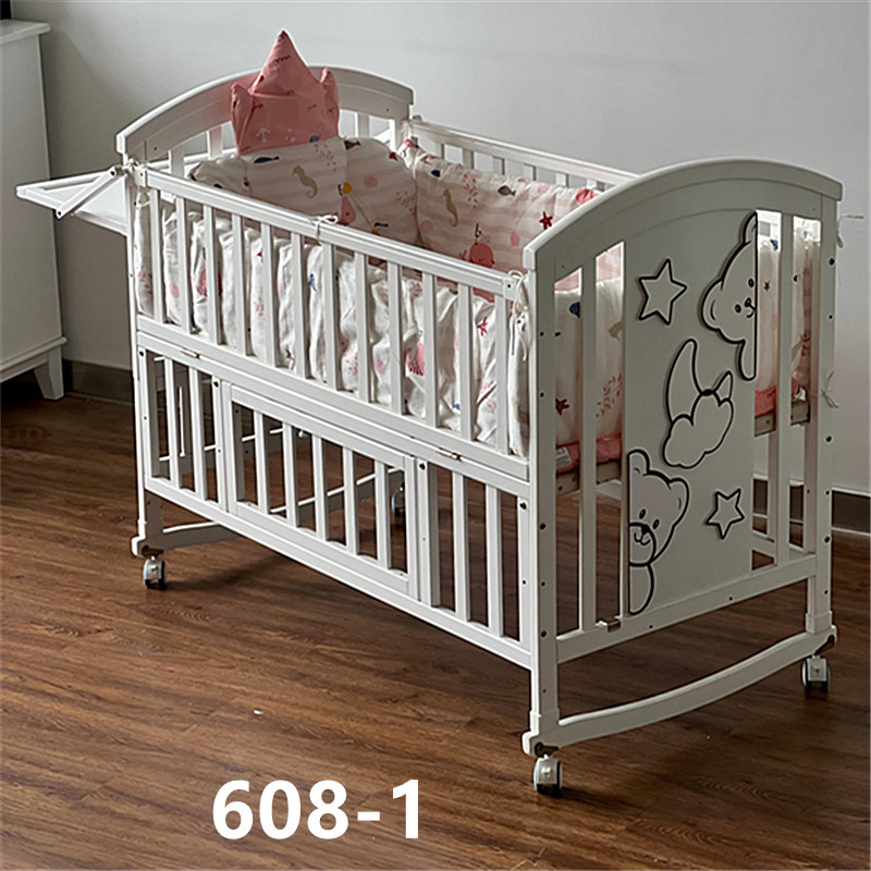 吕字家具-儿童床.木质婴儿床婴儿床新生儿拼接欧式儿童桌子椅子