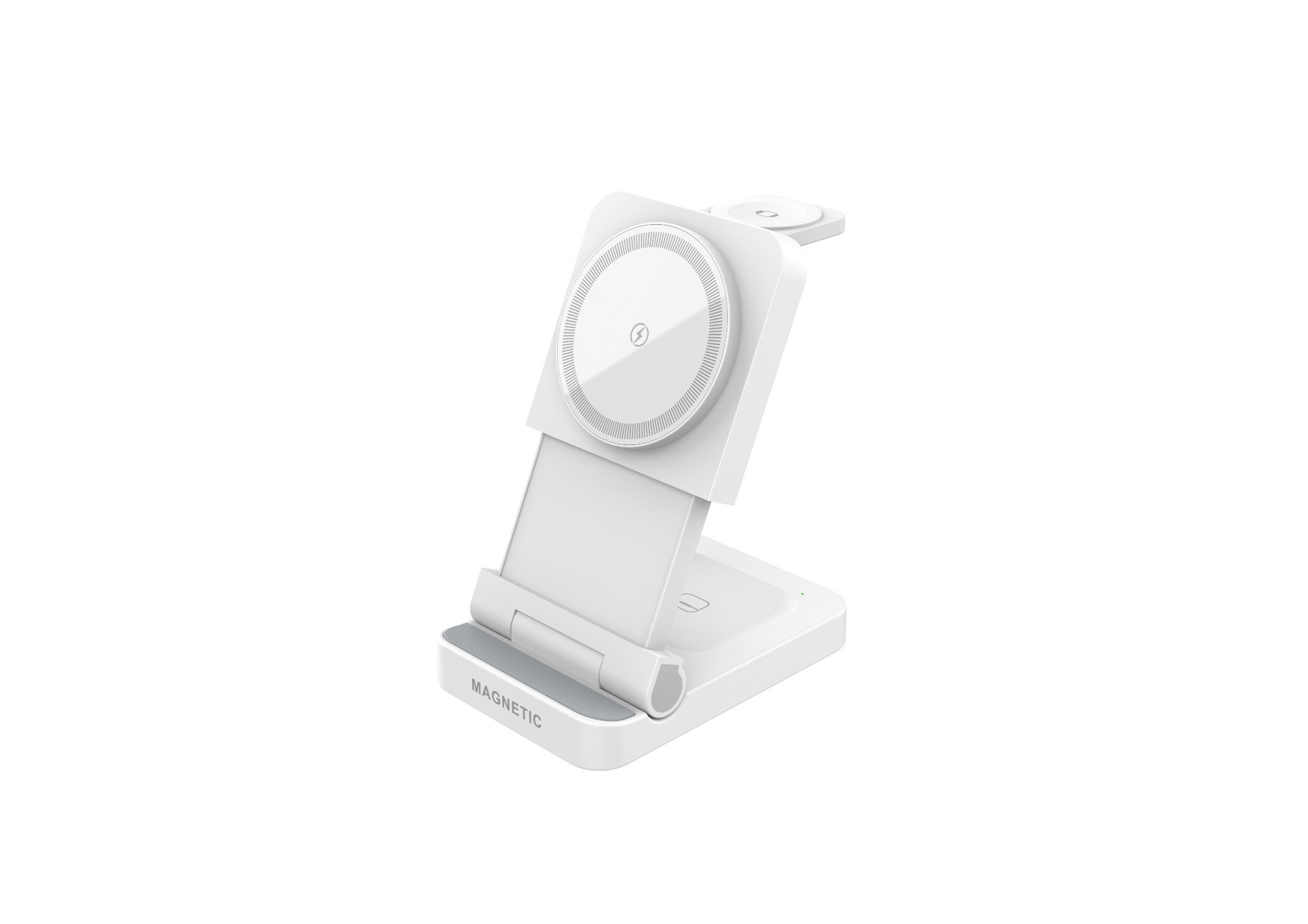 Private mold folding Amazon cross-border bestseller three-in-one wireless charger desktop stand, fast charging 15W, suitable for magnetic attraction Item Picture