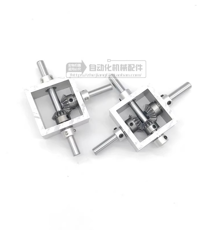 I90-degree right-angle transmission reversing bevel gearbox aluminum frame micro-miniature corner changer 1:1 T-type guide Item Picture